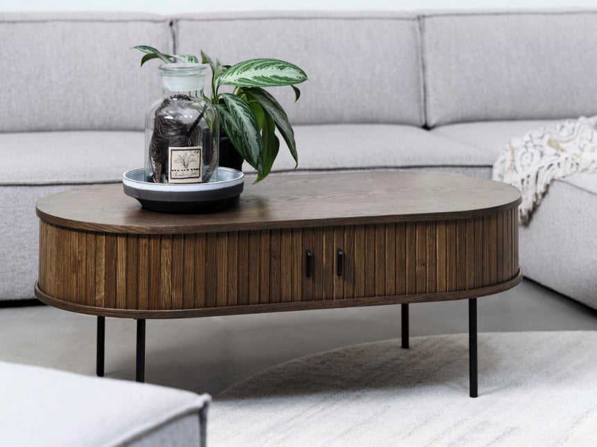 Nola wooden coffee table with sliding doors