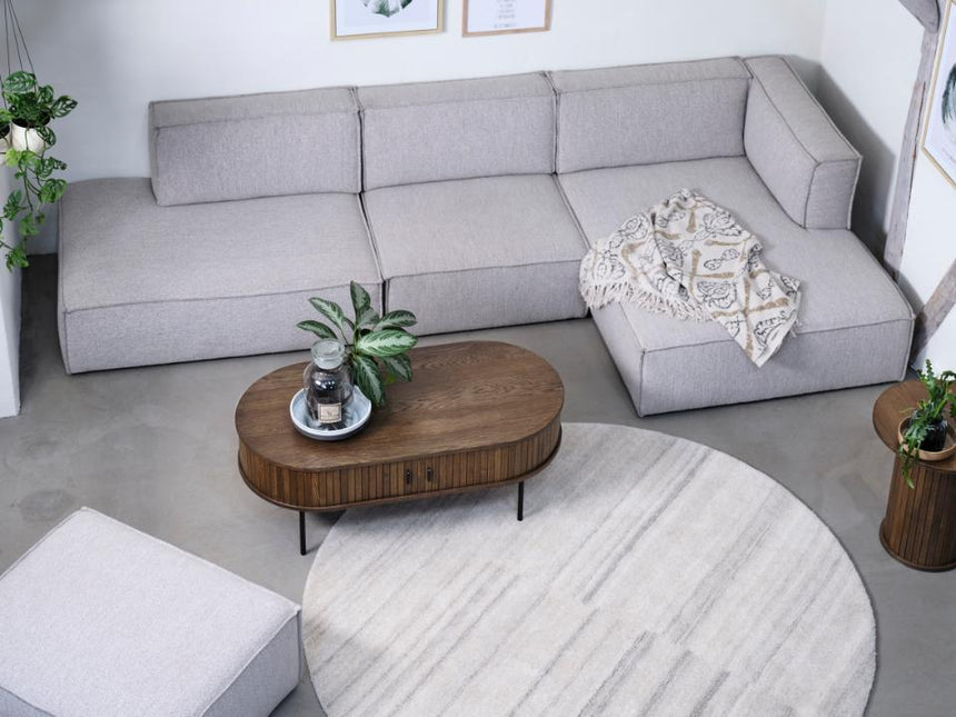 Nola wooden coffee table with sliding doors