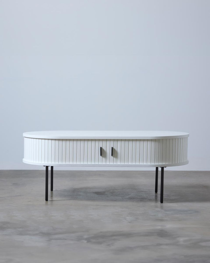 Nola wooden coffee table with sliding doors