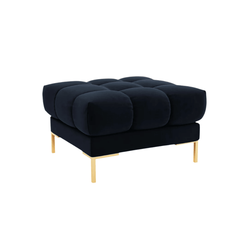 Mamaia velvet pouf with gold legs