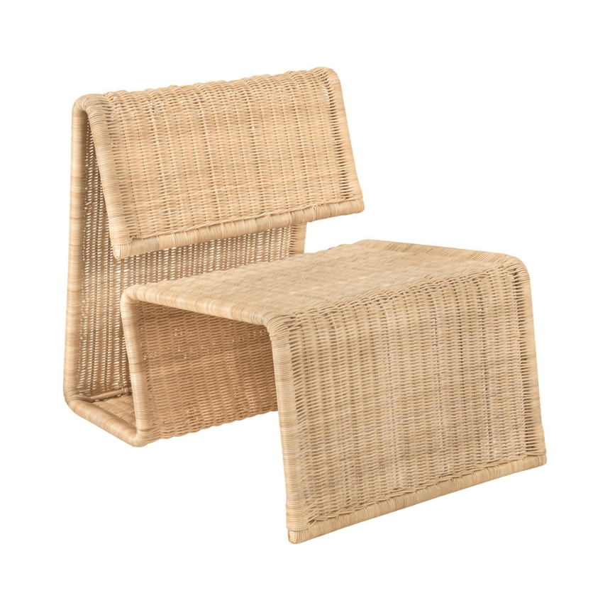 Ribbon rattan armchair