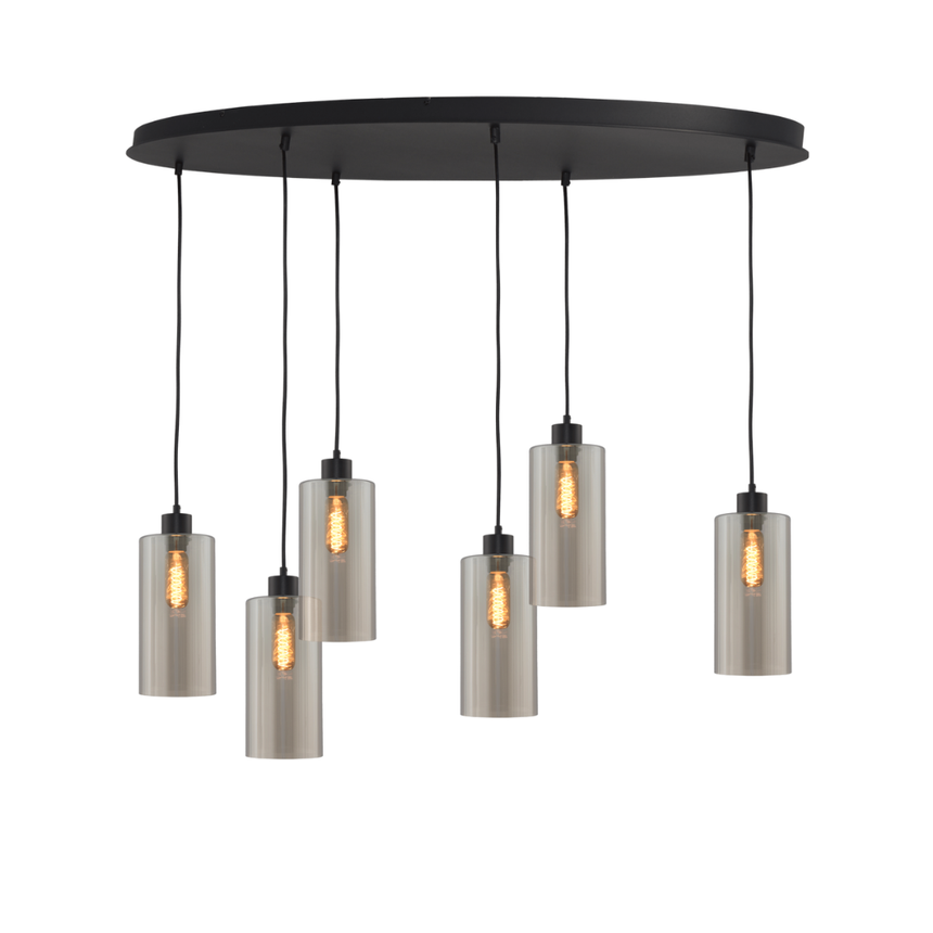 Ortona üveg függőlámpa fekete foglalattal