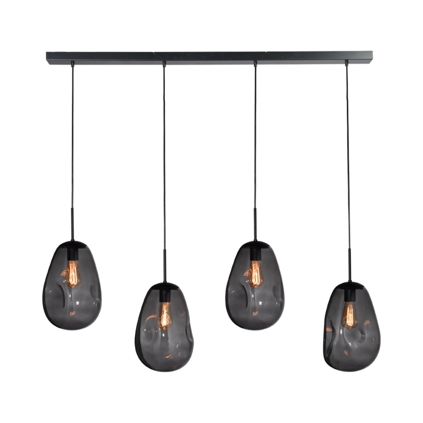 Lava 4 izzós sötétszürke üveg függőlámpa