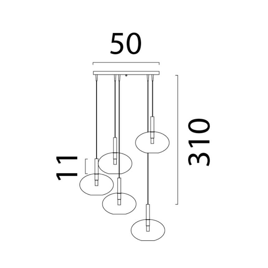 Lido világosszürke üveg függőlámpa
