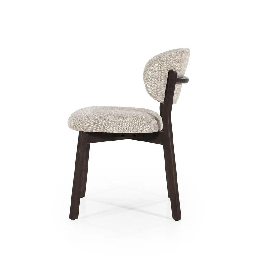 Mikky fabric chair with dark brown legs