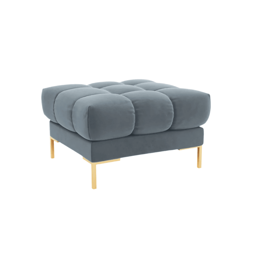 Mamaia velvet pouf with gold legs