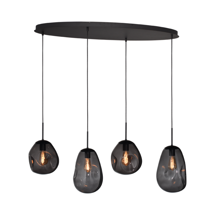 Lava 4 izzós sötétszürke üveg függőlámpa