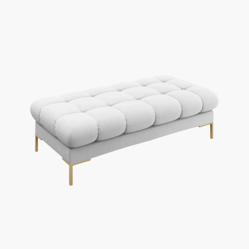 Mamaia fabric bench with gold legs
