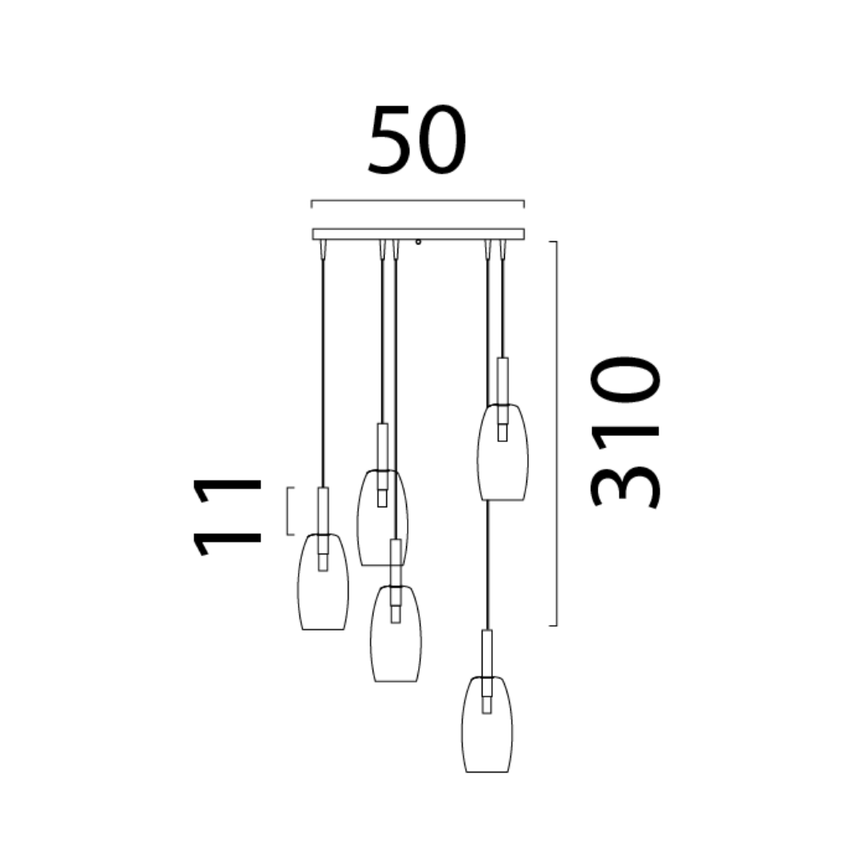 Lido világosszürke üveg függőlámpa