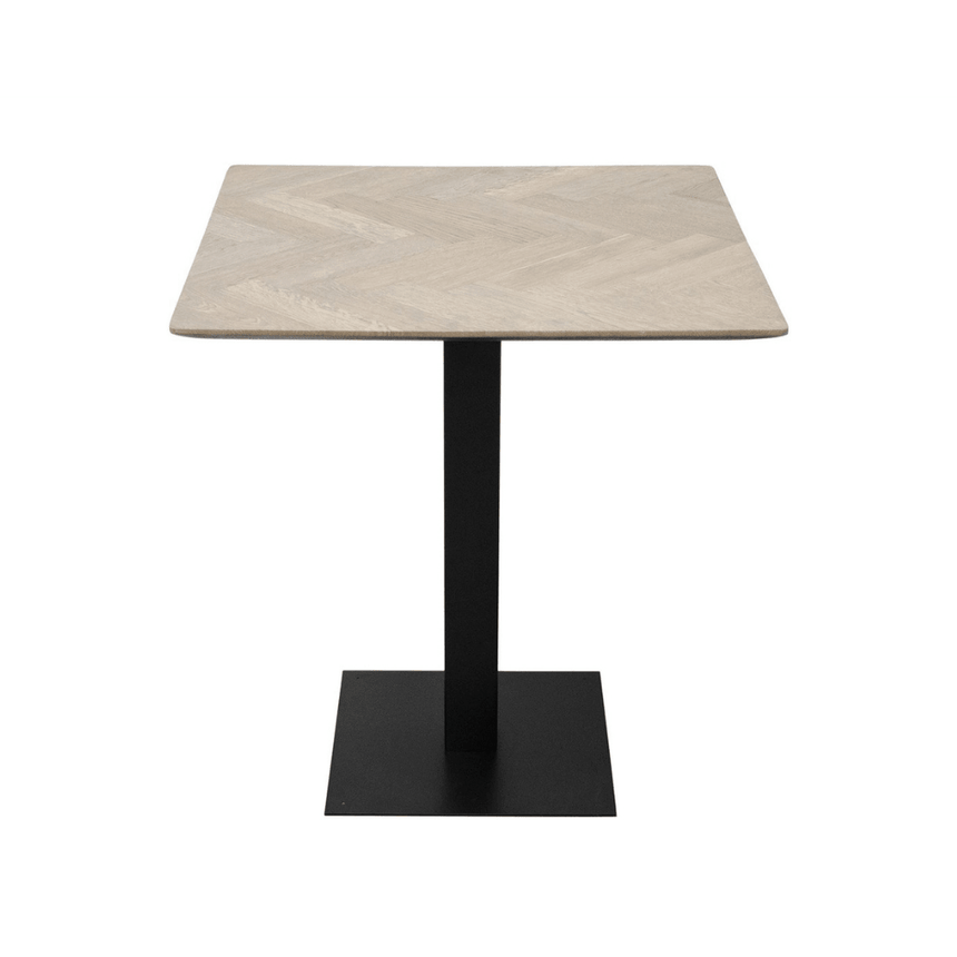 Herringbone wooden dining table 70x70