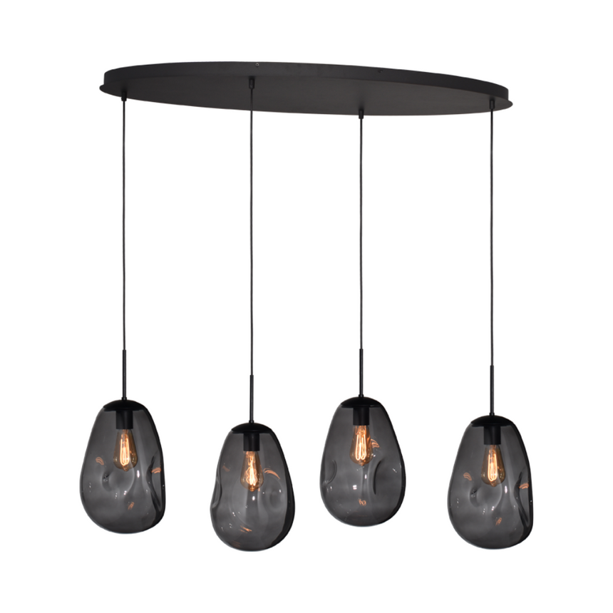 Lava 4 izzós sötétszürke üveg függőlámpa