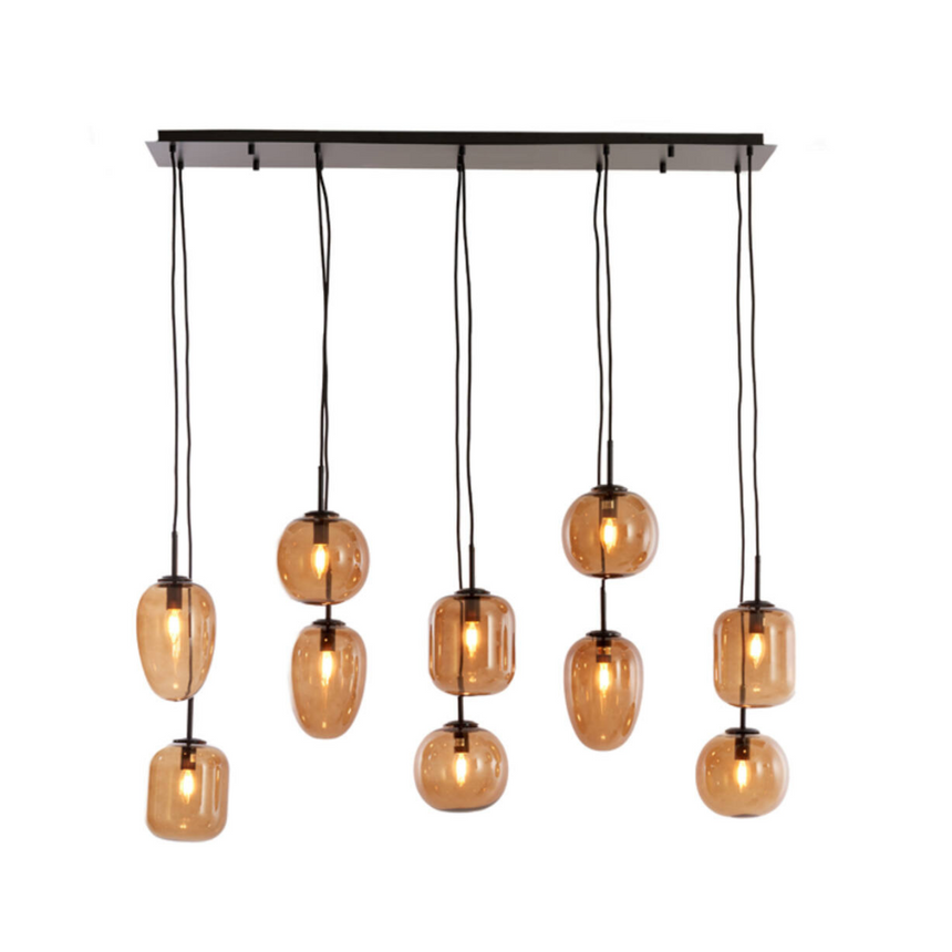 Mezza üveg függőlámpa 10 izzó