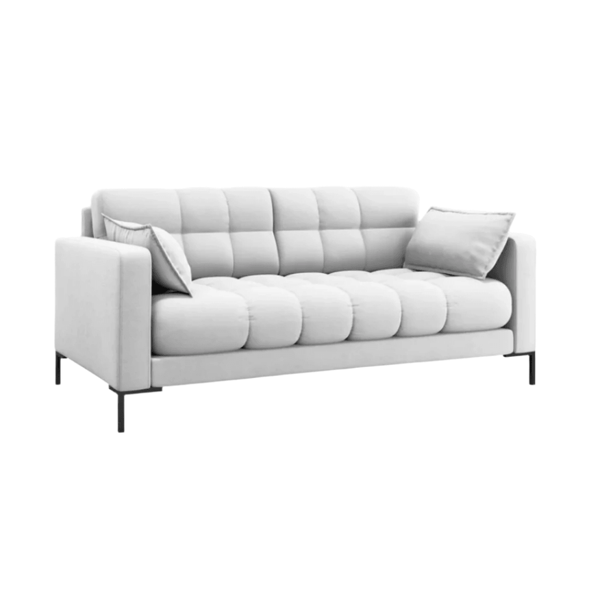 Mamaia 2-seater fabric sofa with black legs
