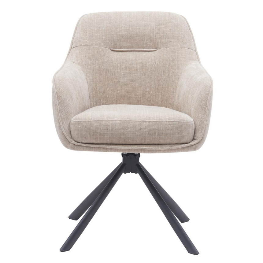Avola fabric swivel chair with metal legs