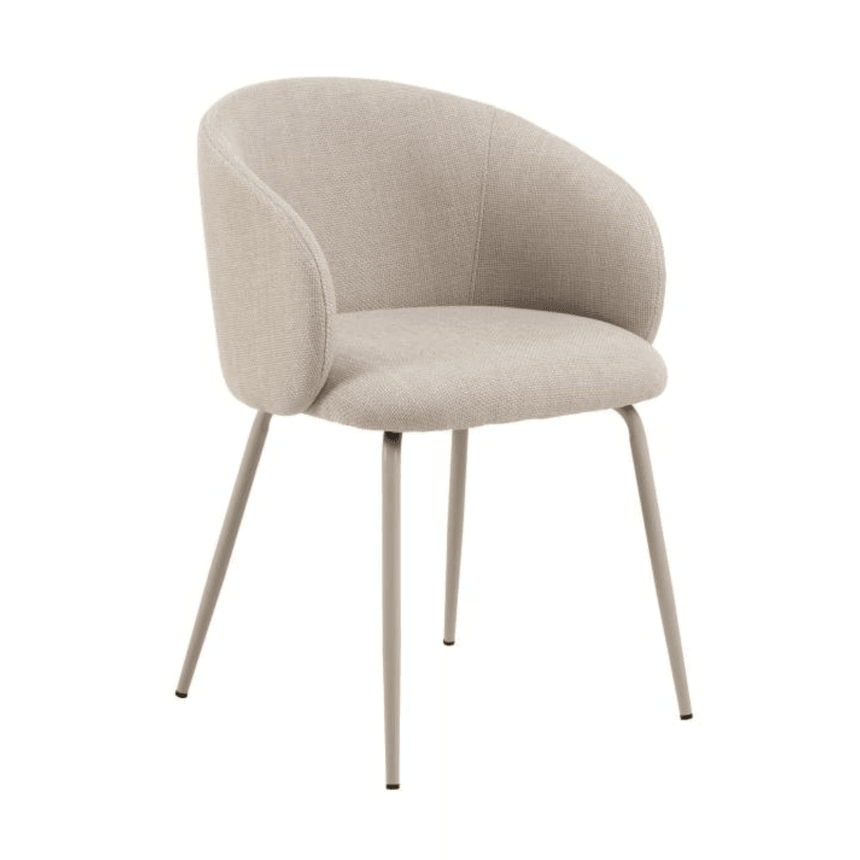 Eleanor fabric chair with beige legs