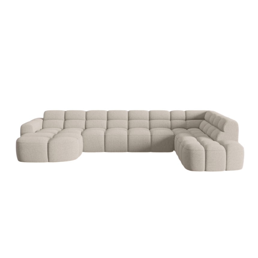 Lisa U-shaped fabric sofa with right corner unit