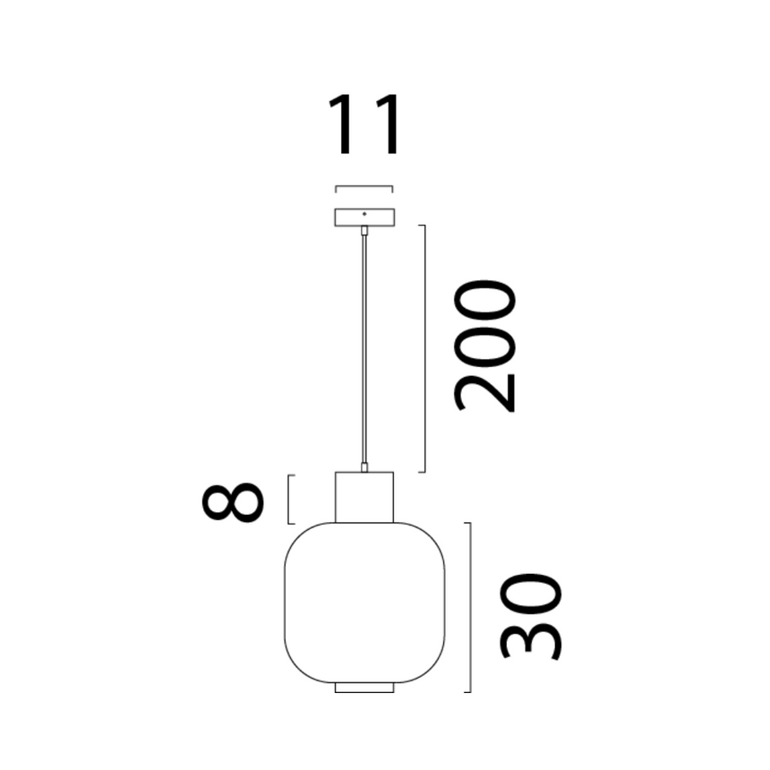 Lett üveg függőlámpa fekete foglalattal