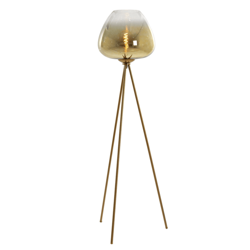 Mayson glass floor lamp with gold base