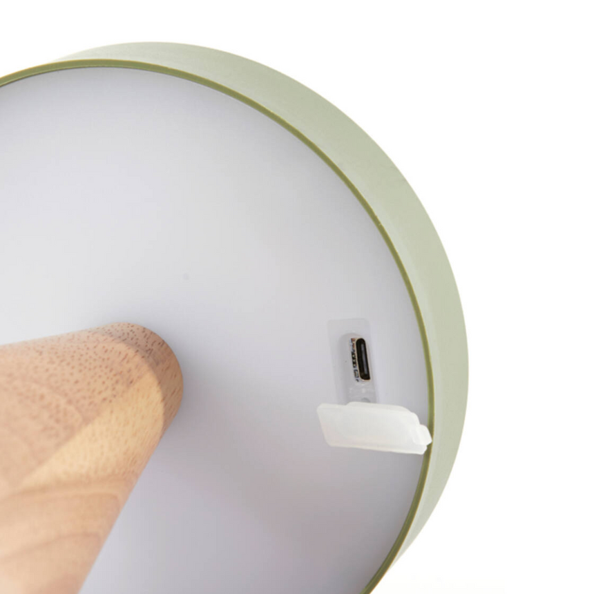 Ankenta fém hordozható lámpa fa láb