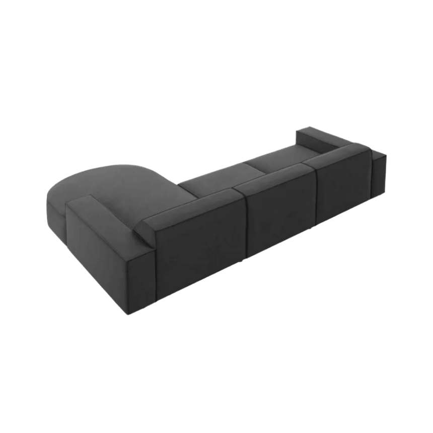 Jodie1 jobbos bársony sarokkanapé 284x166