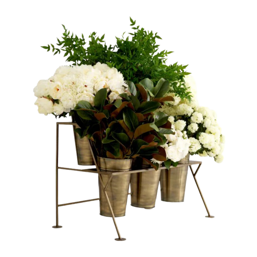 Jasper round metal flower pot medium