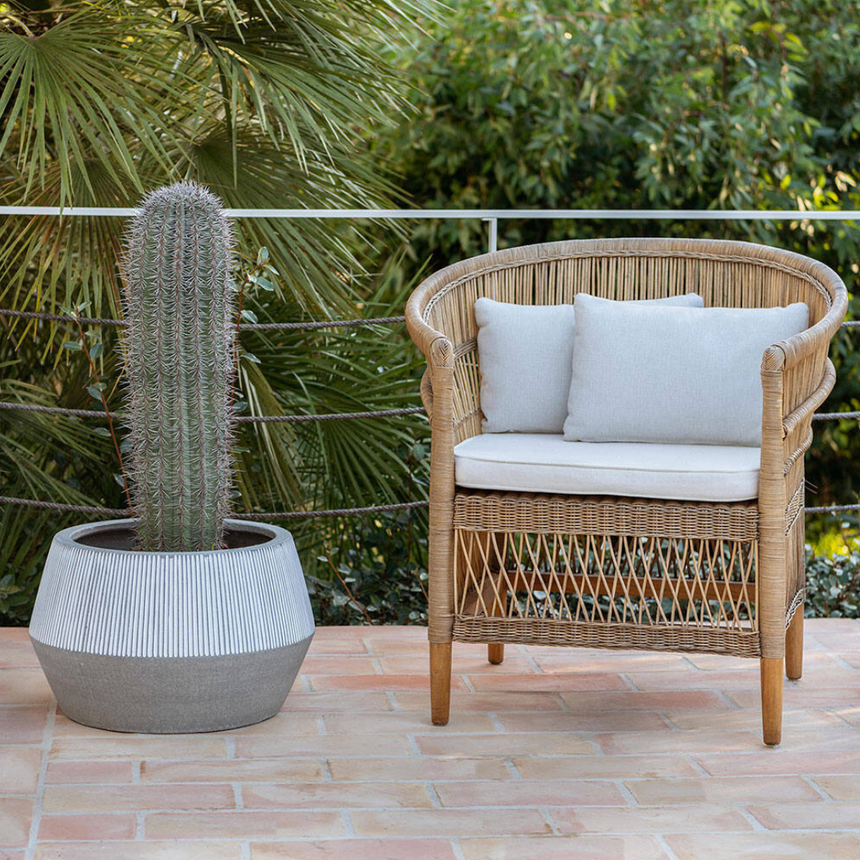 Harley Low stone flower pot Ø36