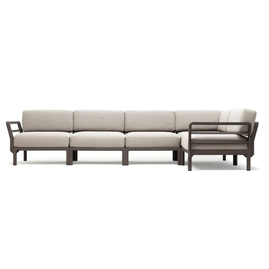 Nardi Maximo 5-seater fabric garden sofa with terra frame