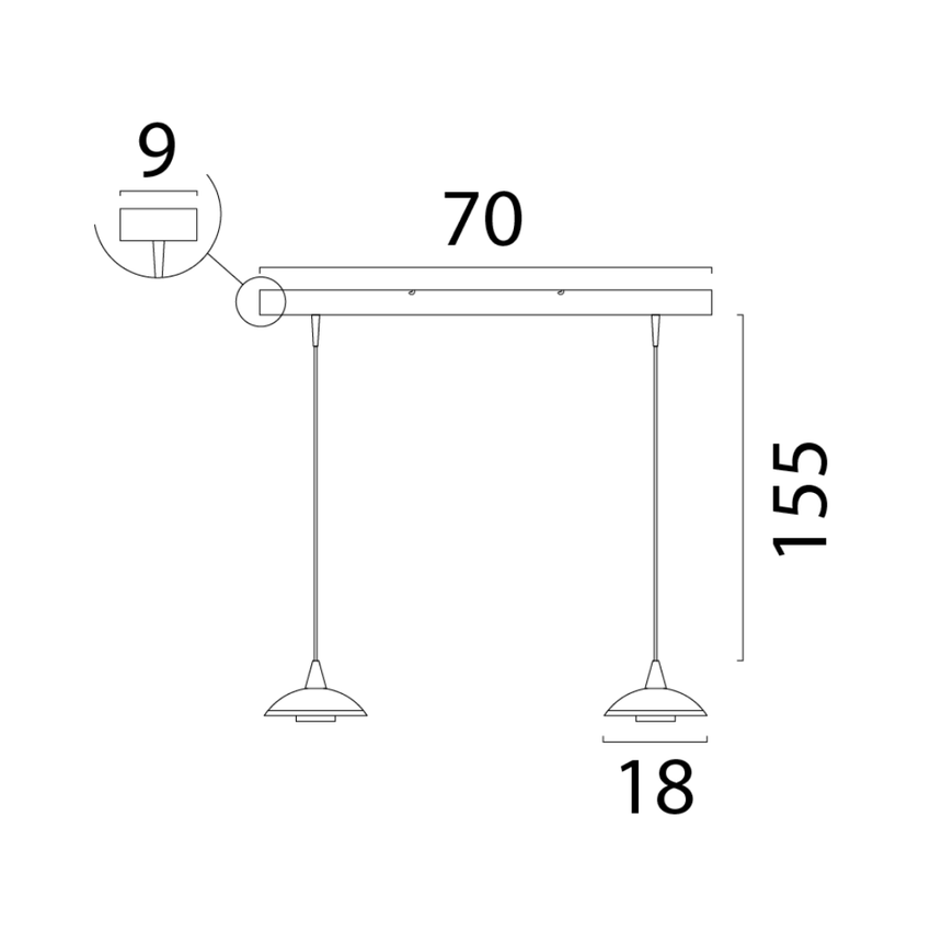 Melani üveg nikkel függőlámpa