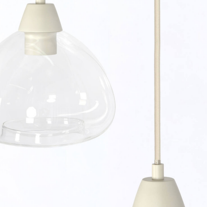 Bisho glass pendant lamp 5 bulbs