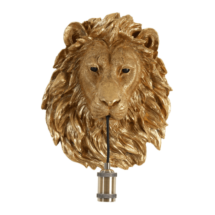 Lion resin wall lamp