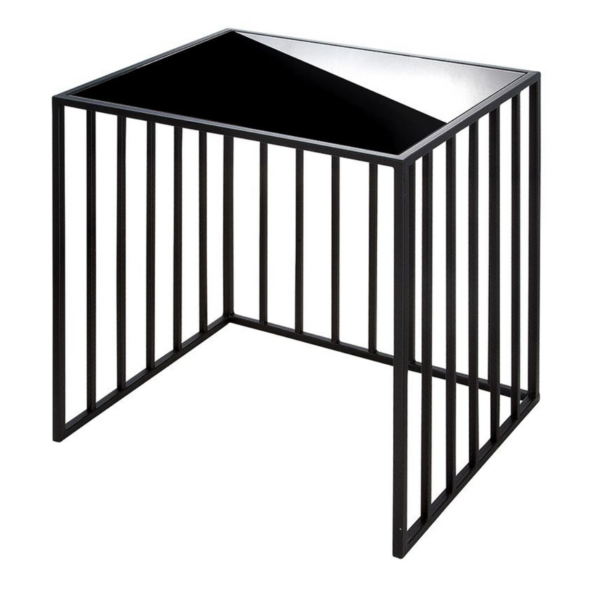 Black Square glass side table set