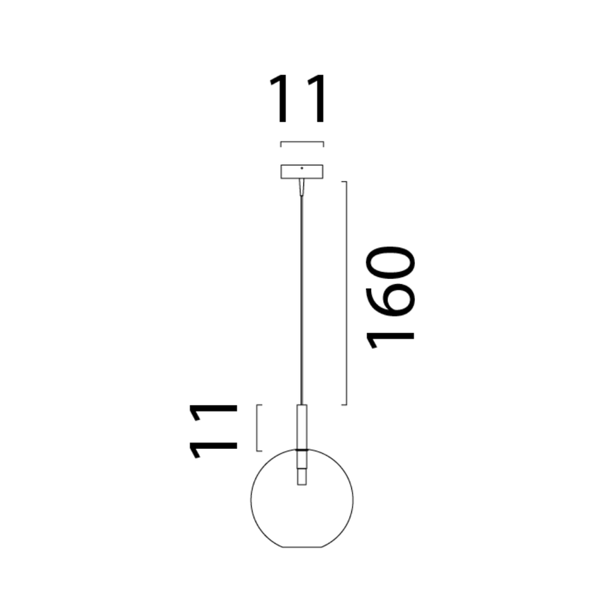 Lido átlátszó üveg függőlámpa arany foglalattal