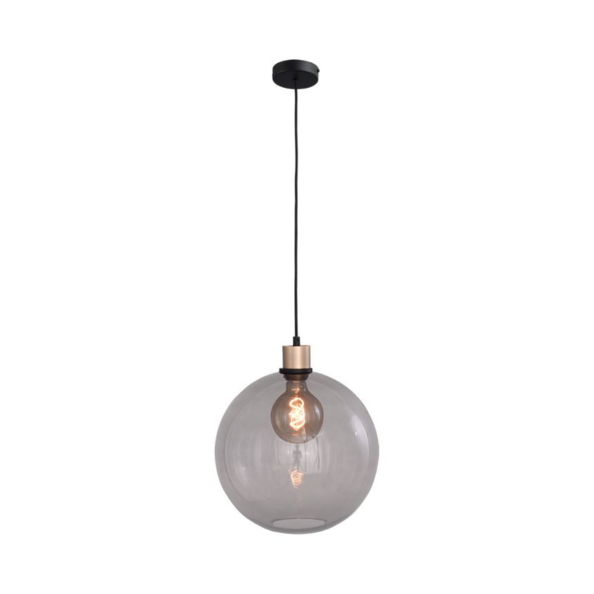 Lazise világosszürke üveg függőlámpa arany foglalattal