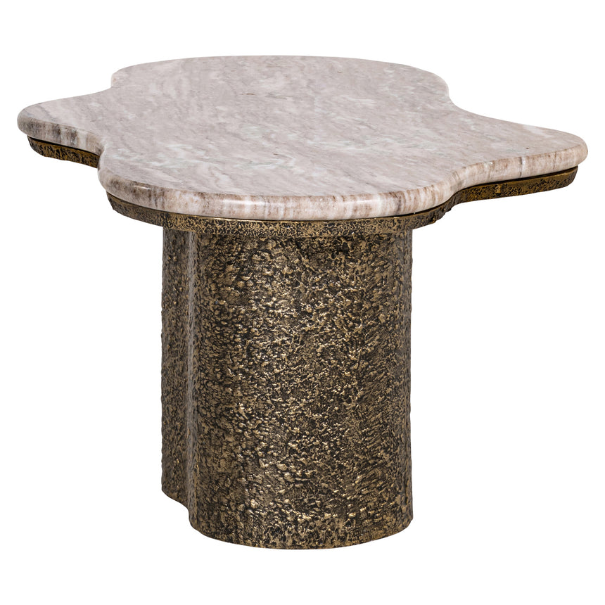 Abandos dohányzóasztal – Antik sárgaréz és Morchana márvány