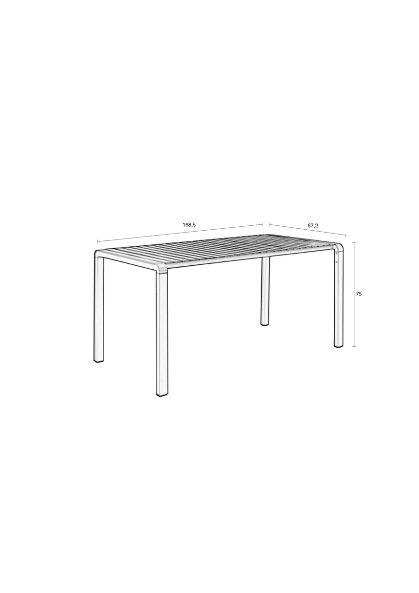Vondel metal garden table 168x87.2