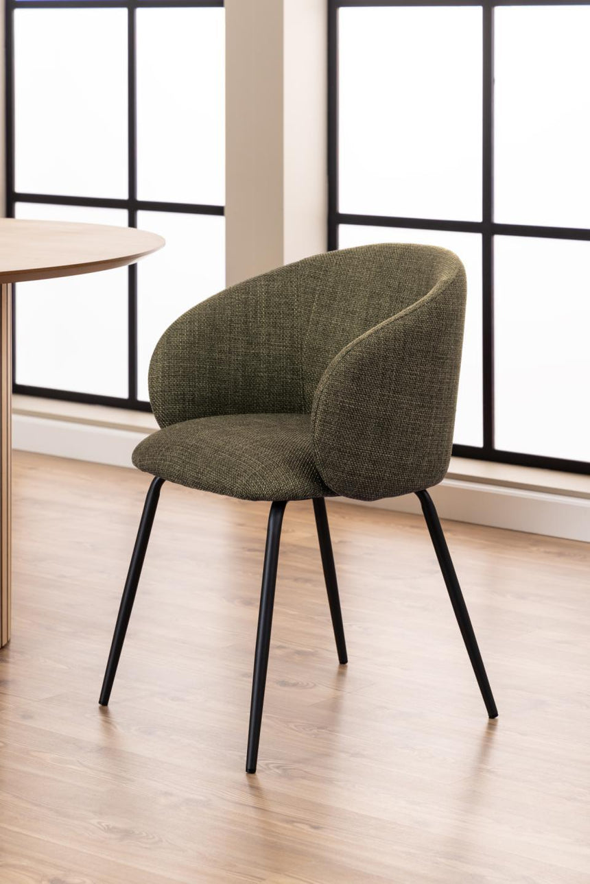 Eleanor fabric chair with black legs
