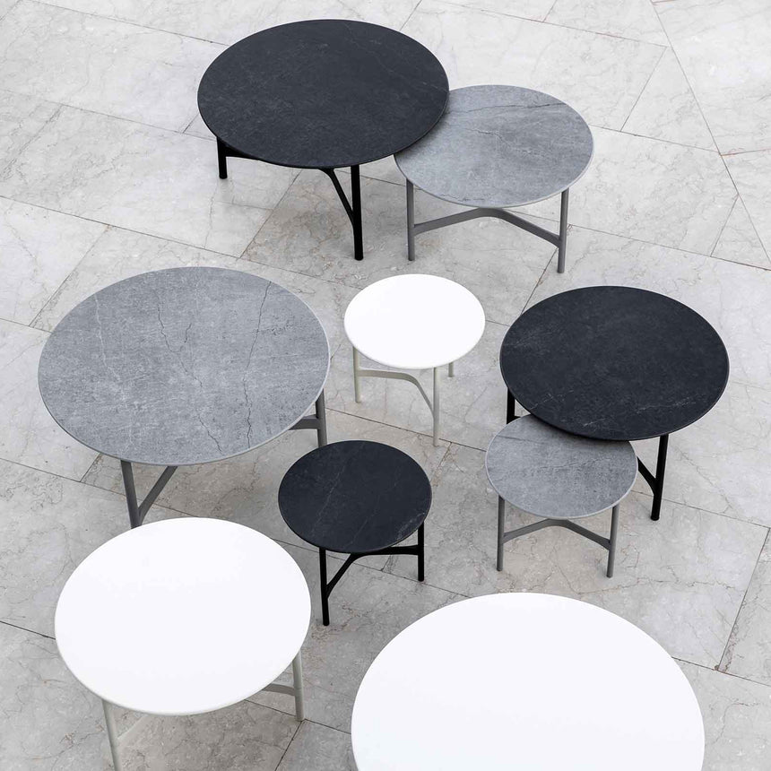 Twist kerámia kerti dohányzóasztal fém lábbal Ø70