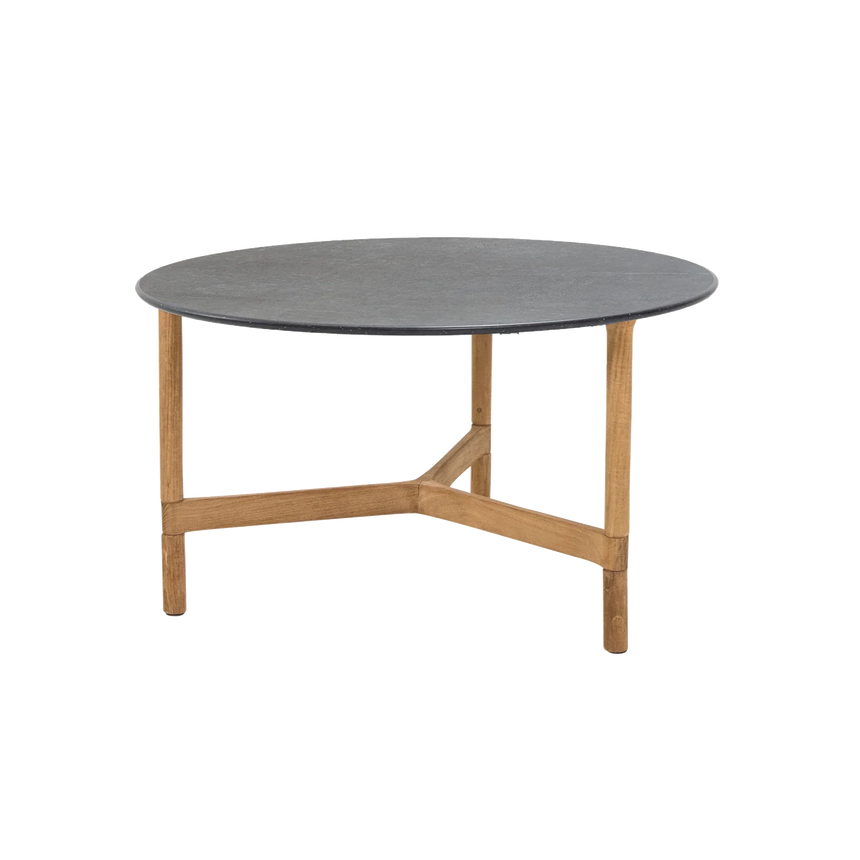 Twist kerámia kerti dohányzóasztal fa lábbal Ø70