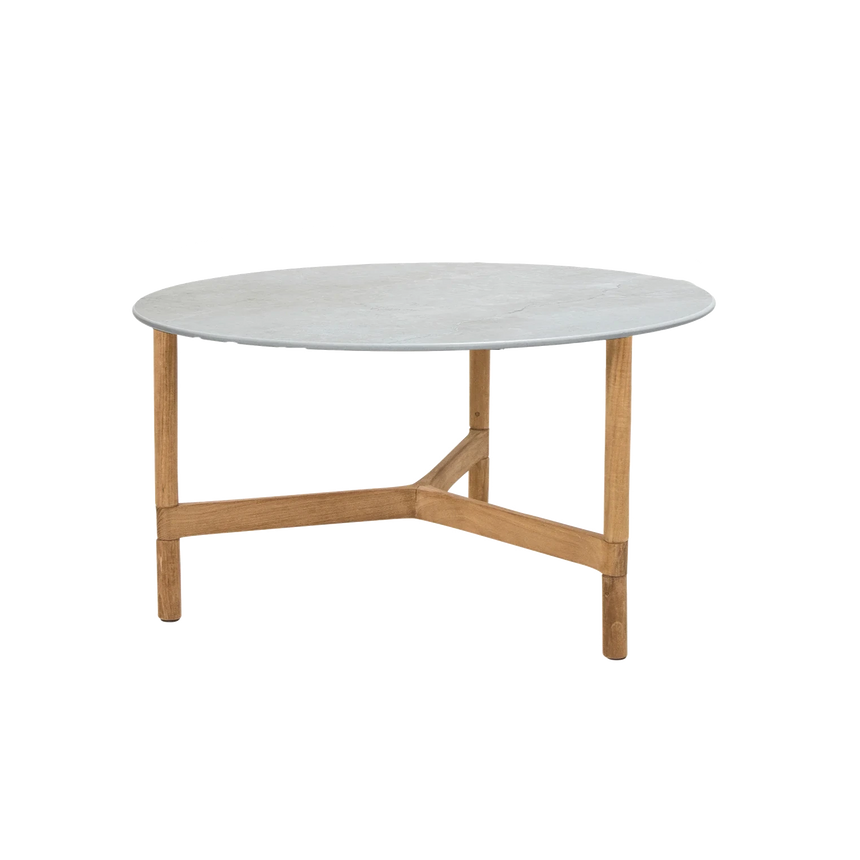 Twist kerámia kerti dohányzóasztal fa lábbal Ø70