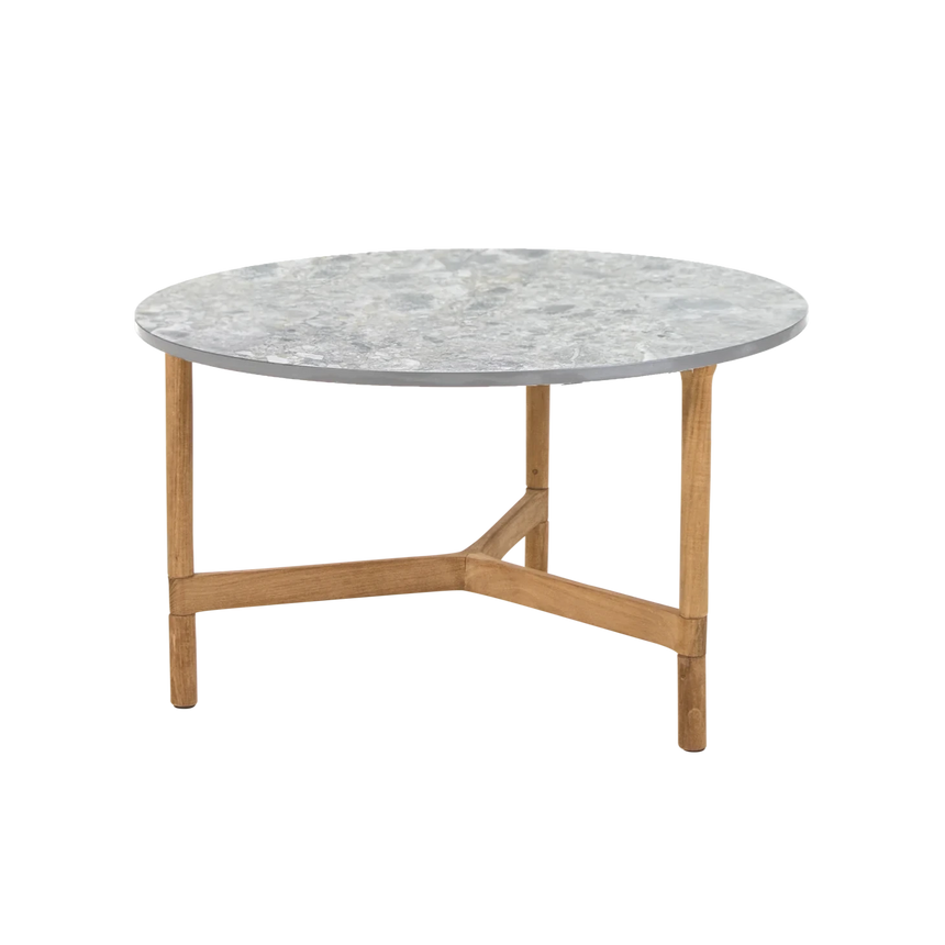 Twist kerámia kerti dohányzóasztal fa lábbal Ø70