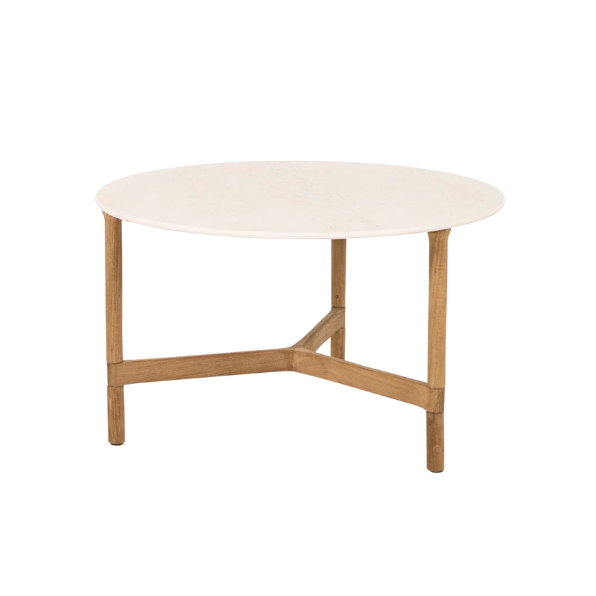 Twist kerámia kerti dohányzóasztal fa lábbal Ø70