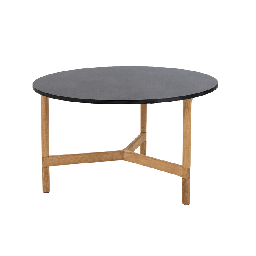 Twist fém kerti dohányzóasztal fa lábbal Ø70