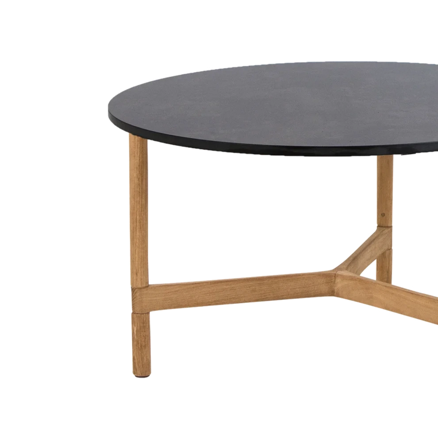 Twist fém kerti dohányzóasztal fa lábbal Ø70