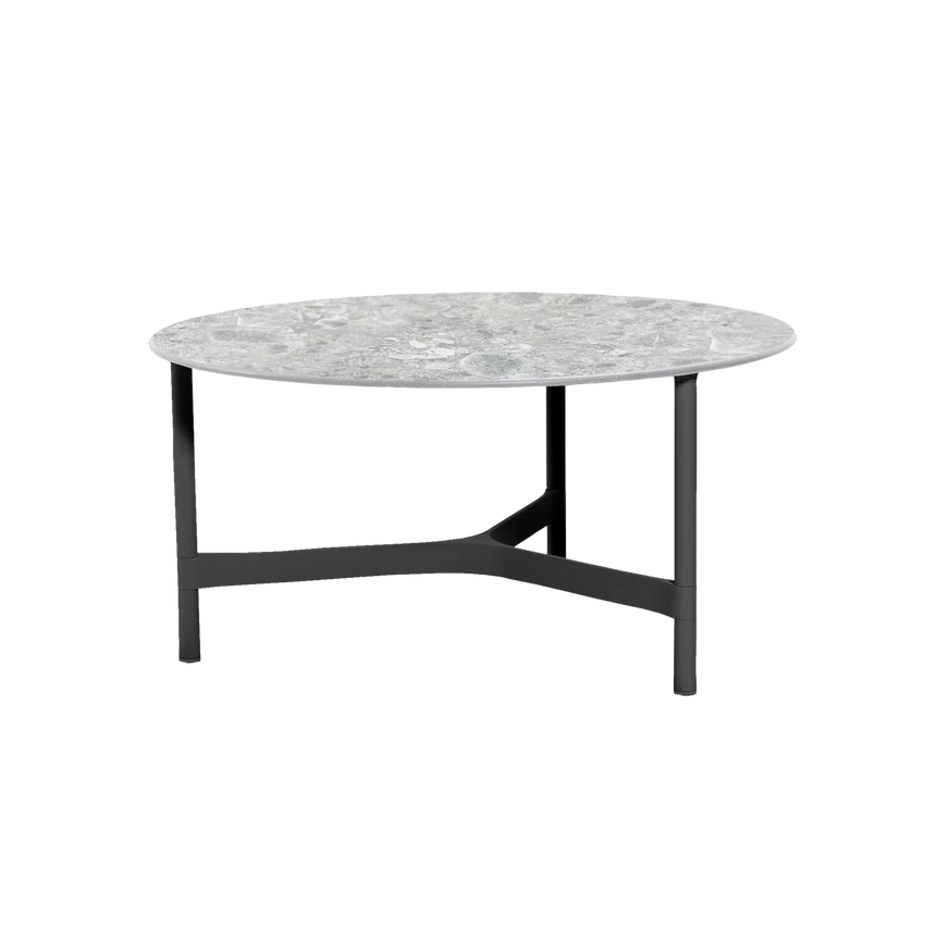 Twist kerámia kerti dohányzóasztal fém lábbal Ø90