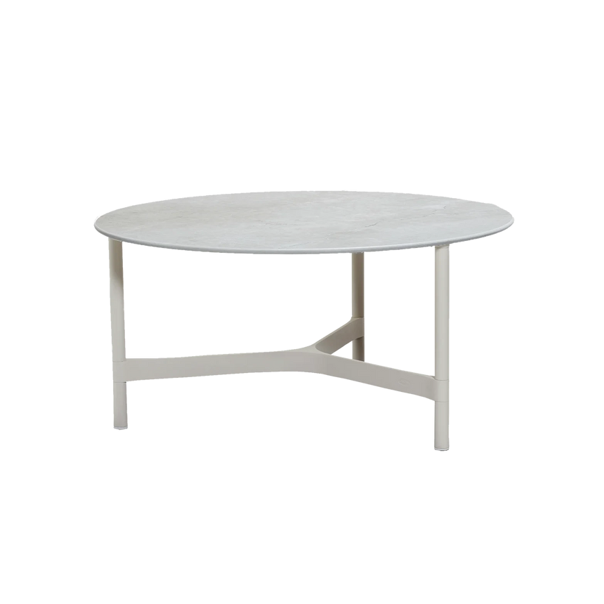 Twist kerámia kerti dohányzóasztal fém lábbal Ø90