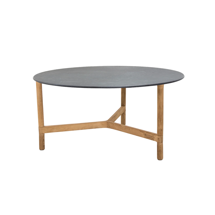 Twist kerámia kerti dohányzóasztal fa lábbal Ø90