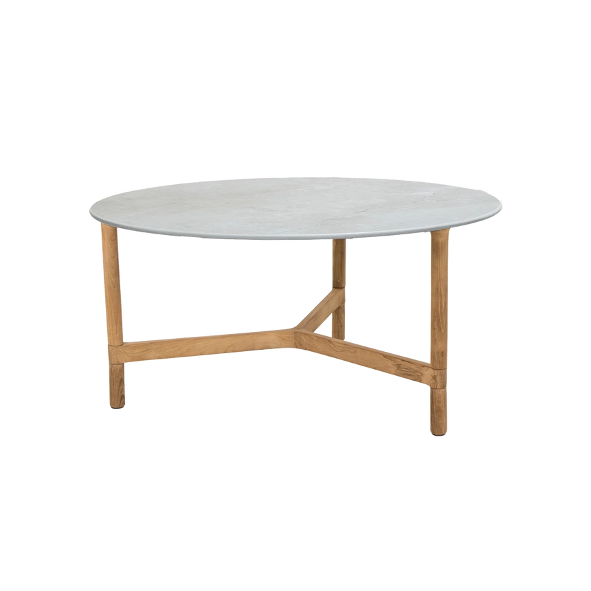 Twist kerámia kerti dohányzóasztal fa lábbal Ø90