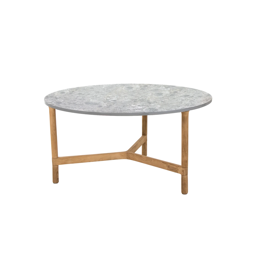 Twist kerámia kerti dohányzóasztal fa lábbal Ø90