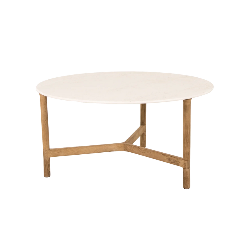 Twist kerámia kerti dohányzóasztal fa lábbal Ø90