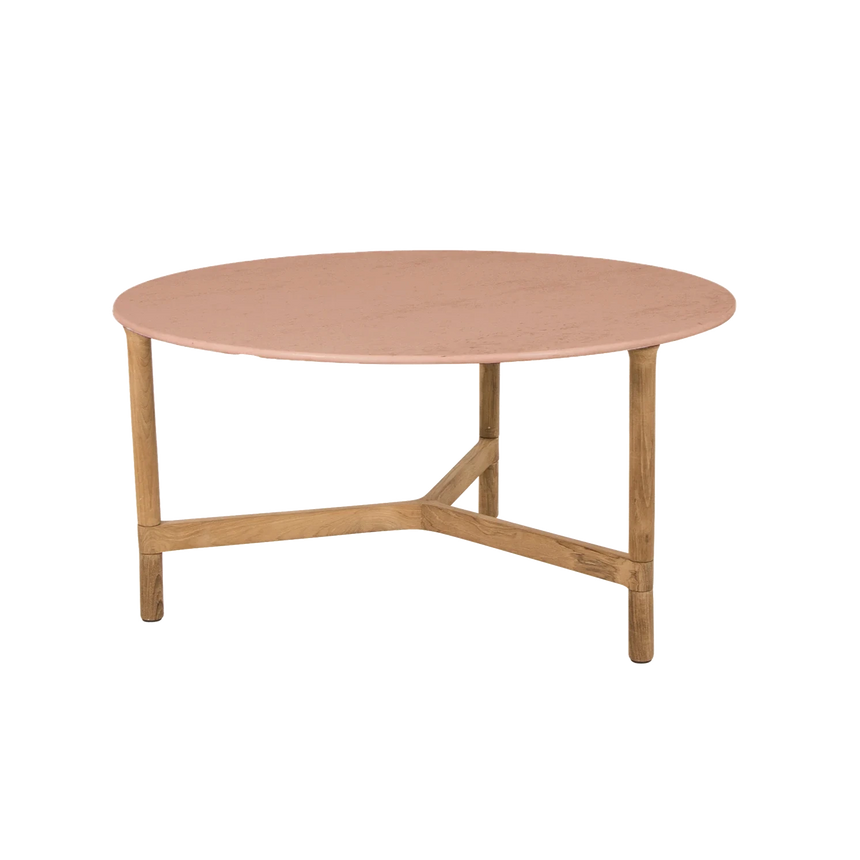 Twist kerámia kerti dohányzóasztal fa lábbal Ø90